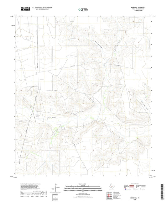 Moore Hill Texas US Topo Map Image