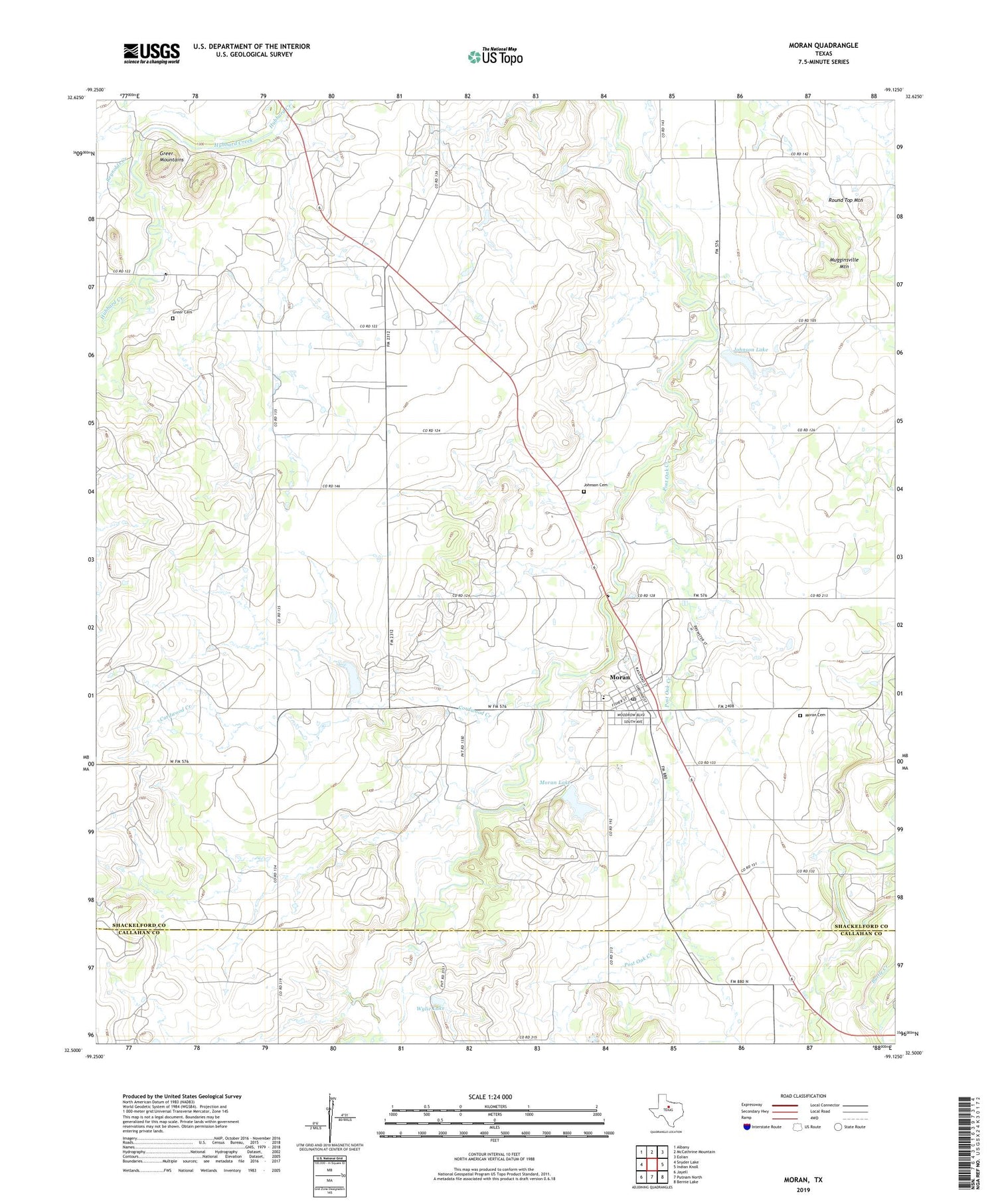 Moran Texas US Topo Map Image