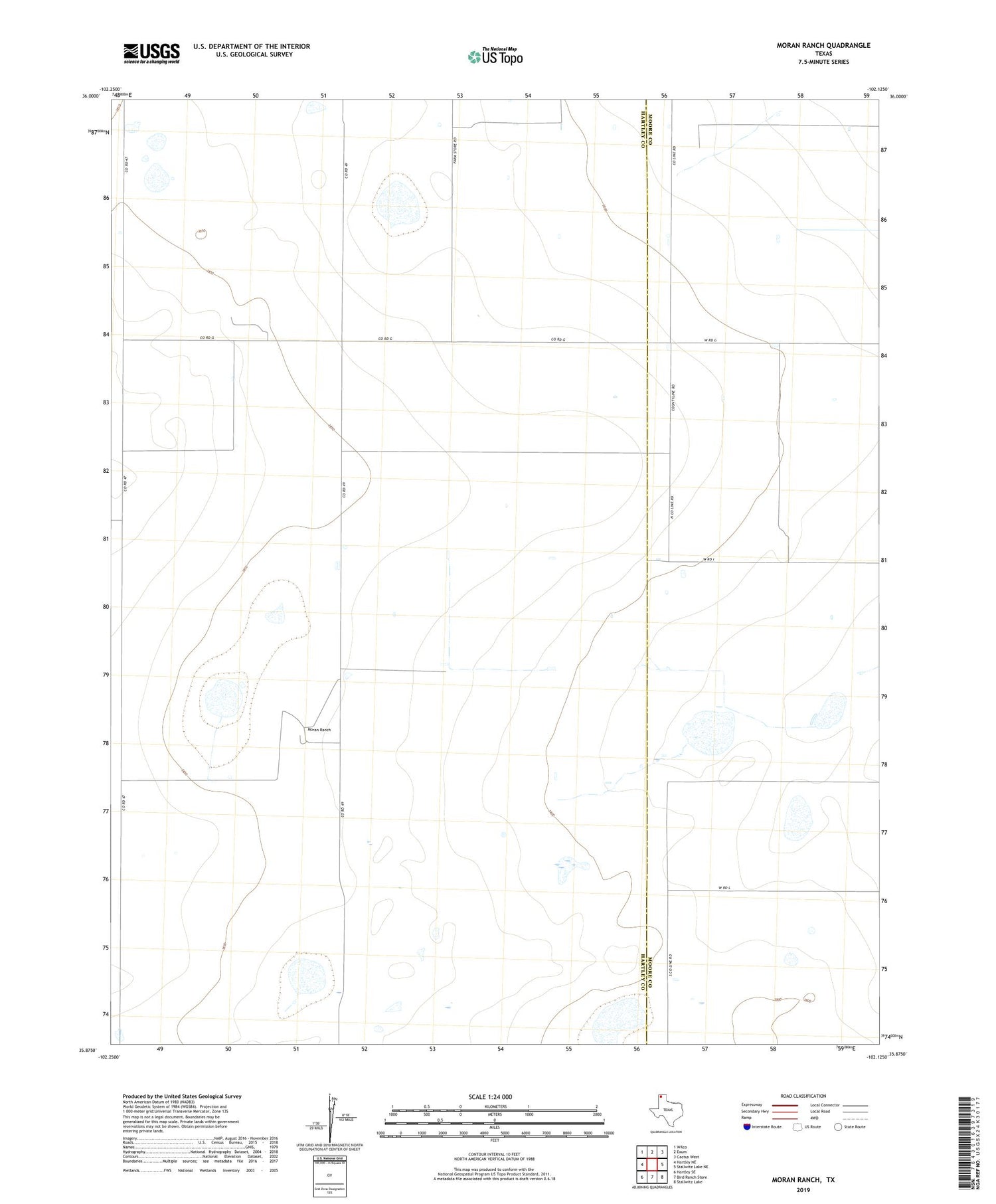 Moran Ranch Texas US Topo Map Image