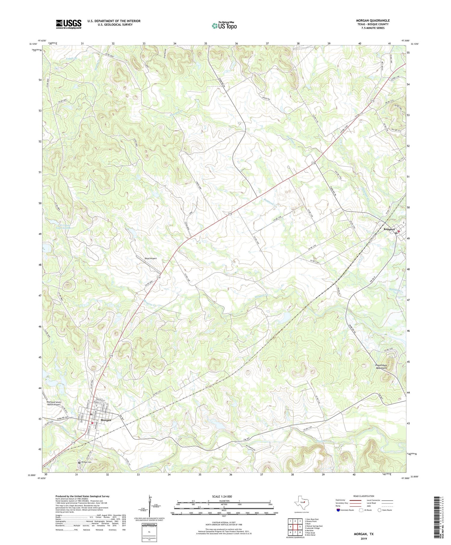 Morgan Texas US Topo Map Image