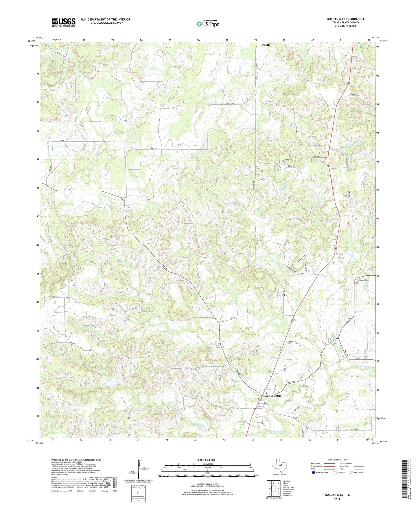 Morgan Mill Texas US Topo Map Image