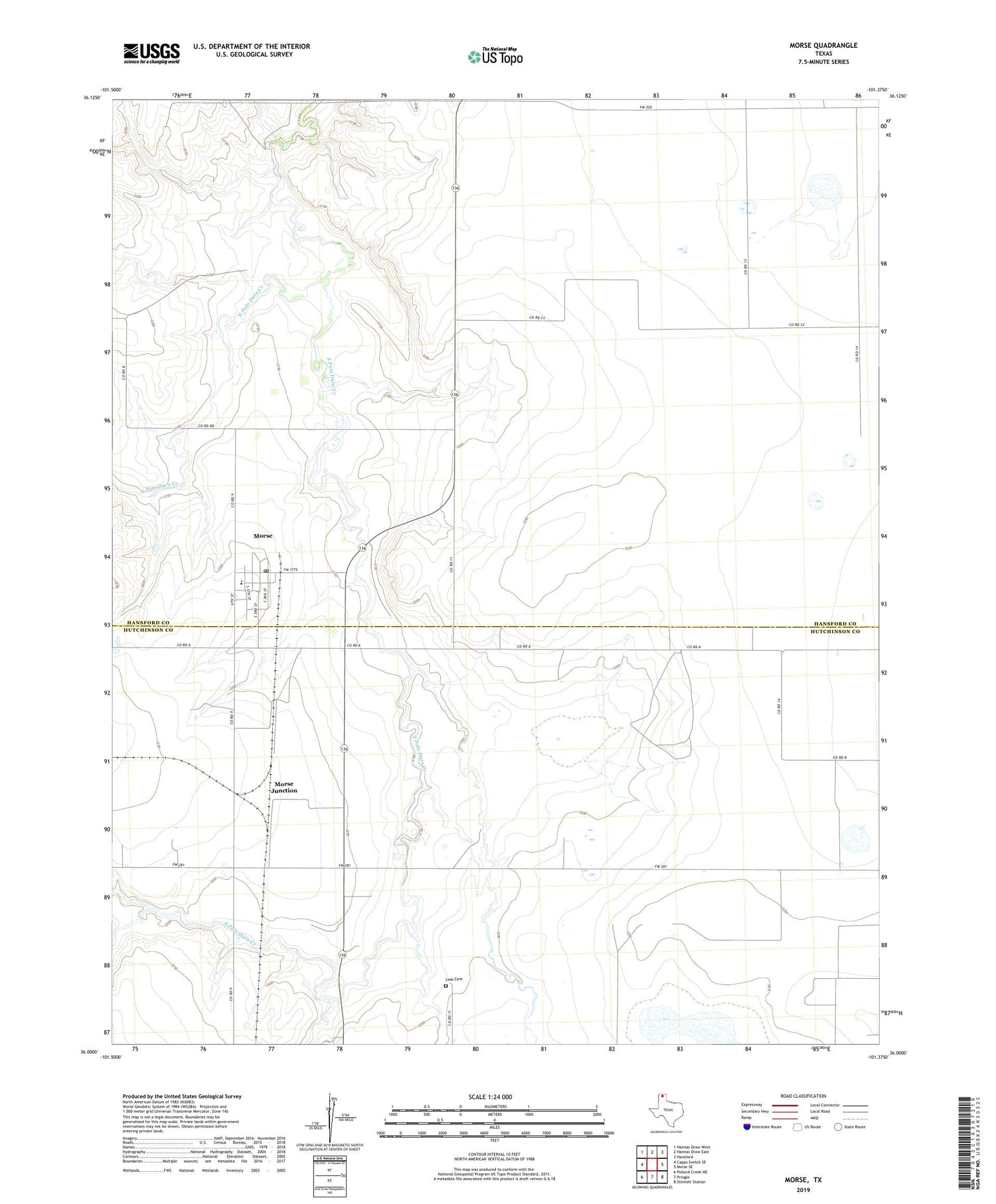 Morse Texas US Topo Map Image