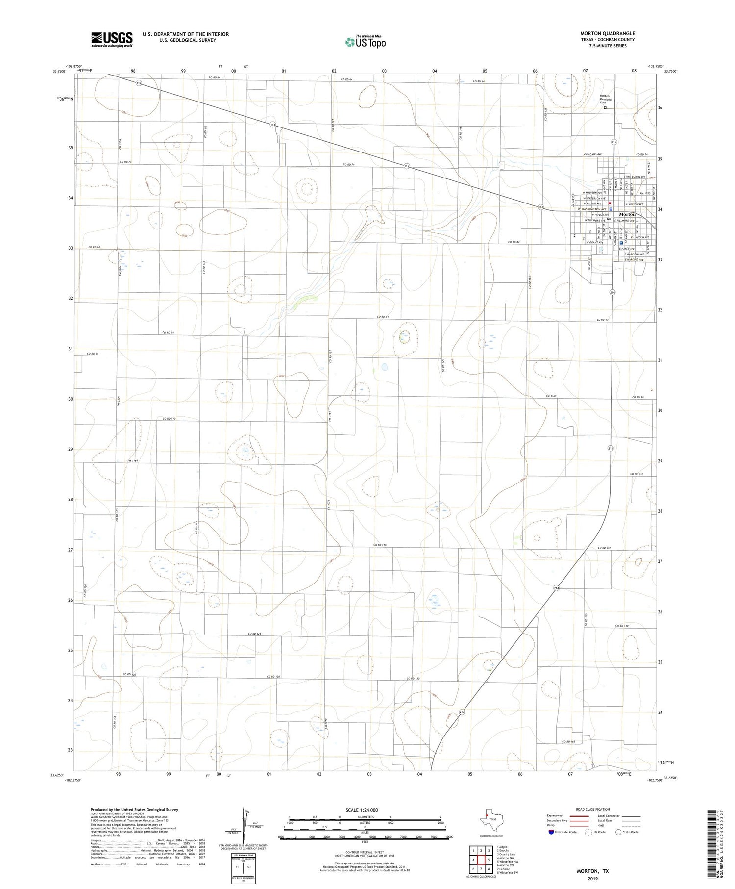Morton Texas US Topo Map Image