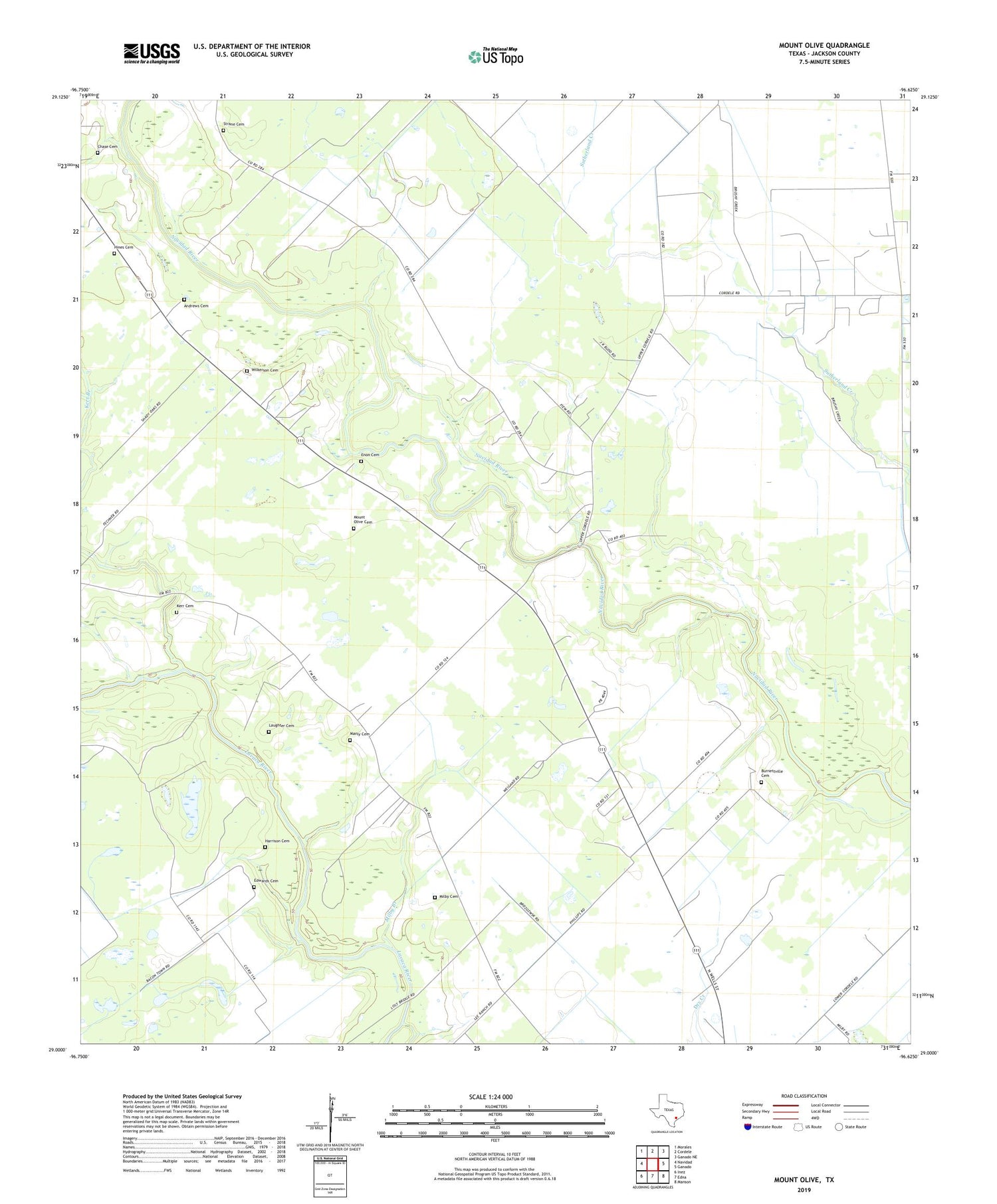Mount Olive Texas US Topo Map Image