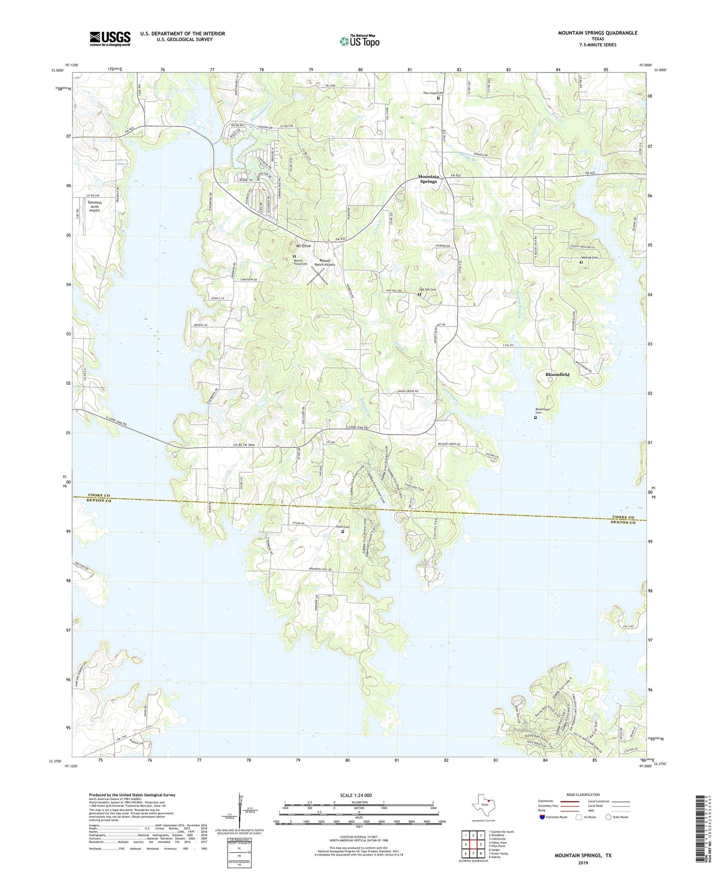 Mountain Springs Texas US Topo Map Image