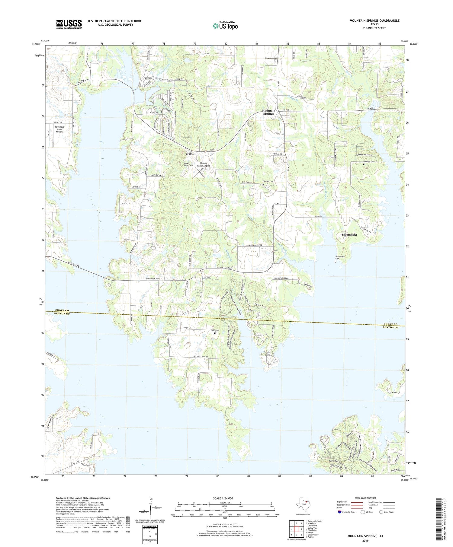 Mountain Springs Texas US Topo Map Image