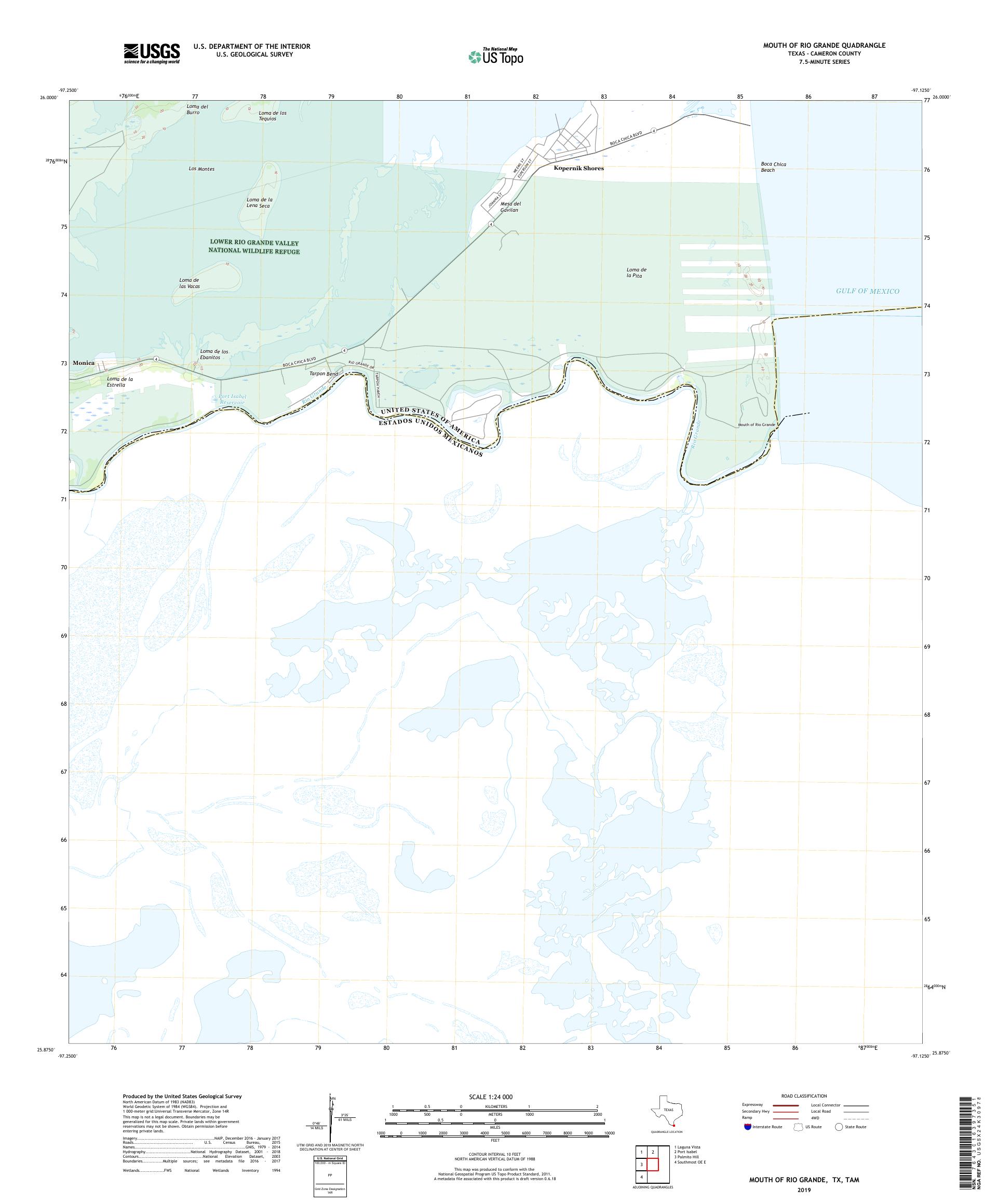 Mouth of Rio Grande Texas US Topo Map – MyTopo Map Store