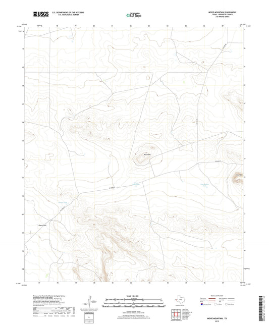 Movie Mountain Texas US Topo Map Image