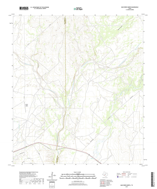 Mud Creek North Texas US Topo Map Image