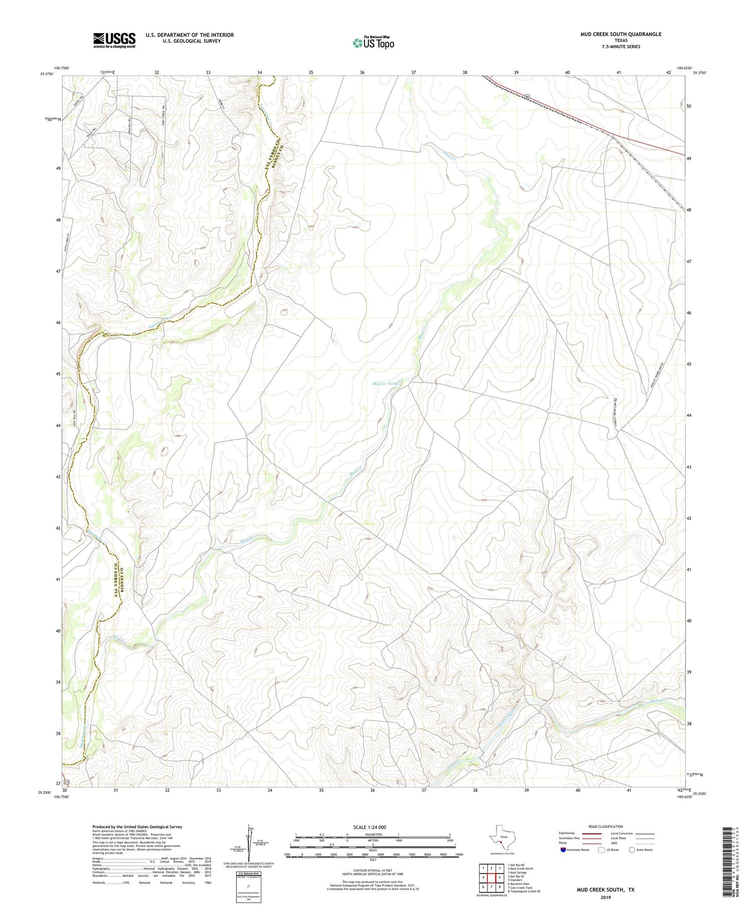 Mud Creek South Texas US Topo Map Image