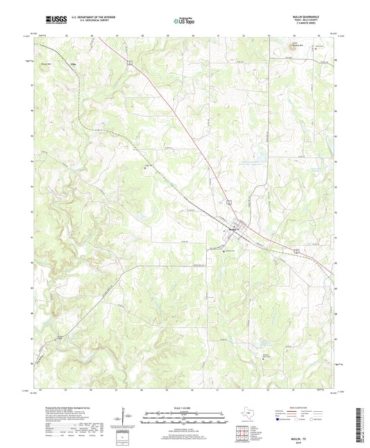 Mullin Texas US Topo Map Image
