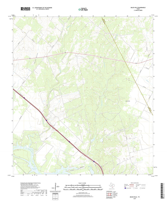 Mulos Hills Texas US Topo Map Image