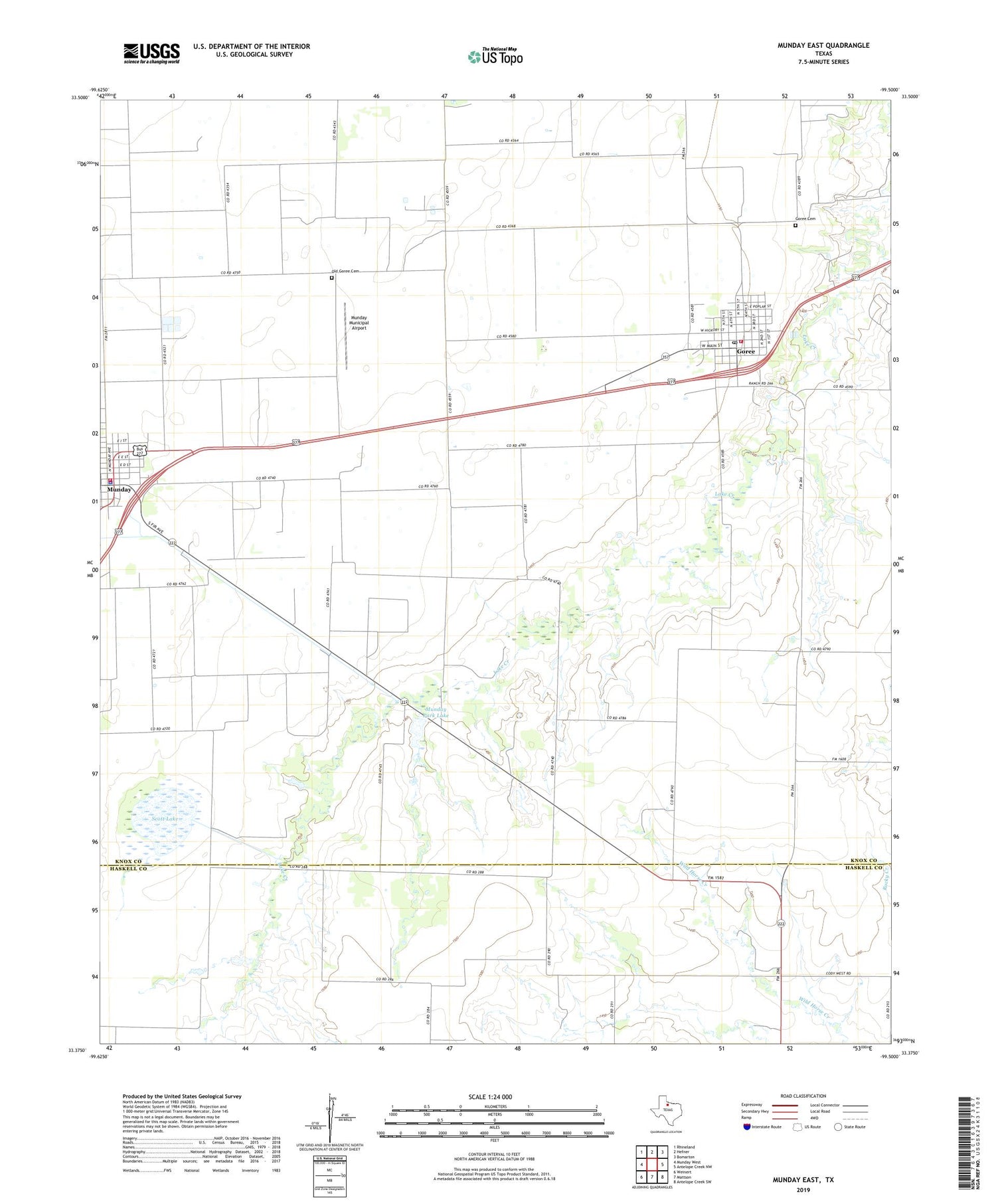 Munday East Texas US Topo Map Image