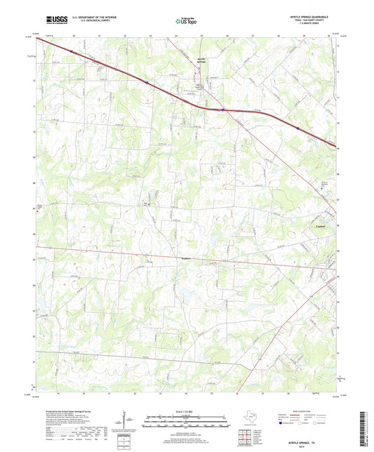 Myrtle Springs Texas US Topo Map Image