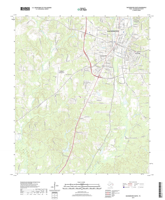 Nacogdoches South Texas US Topo Map Image