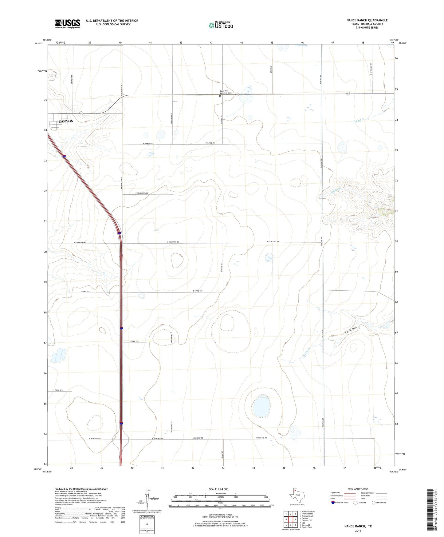 Nance Ranch Texas US Topo Map Image