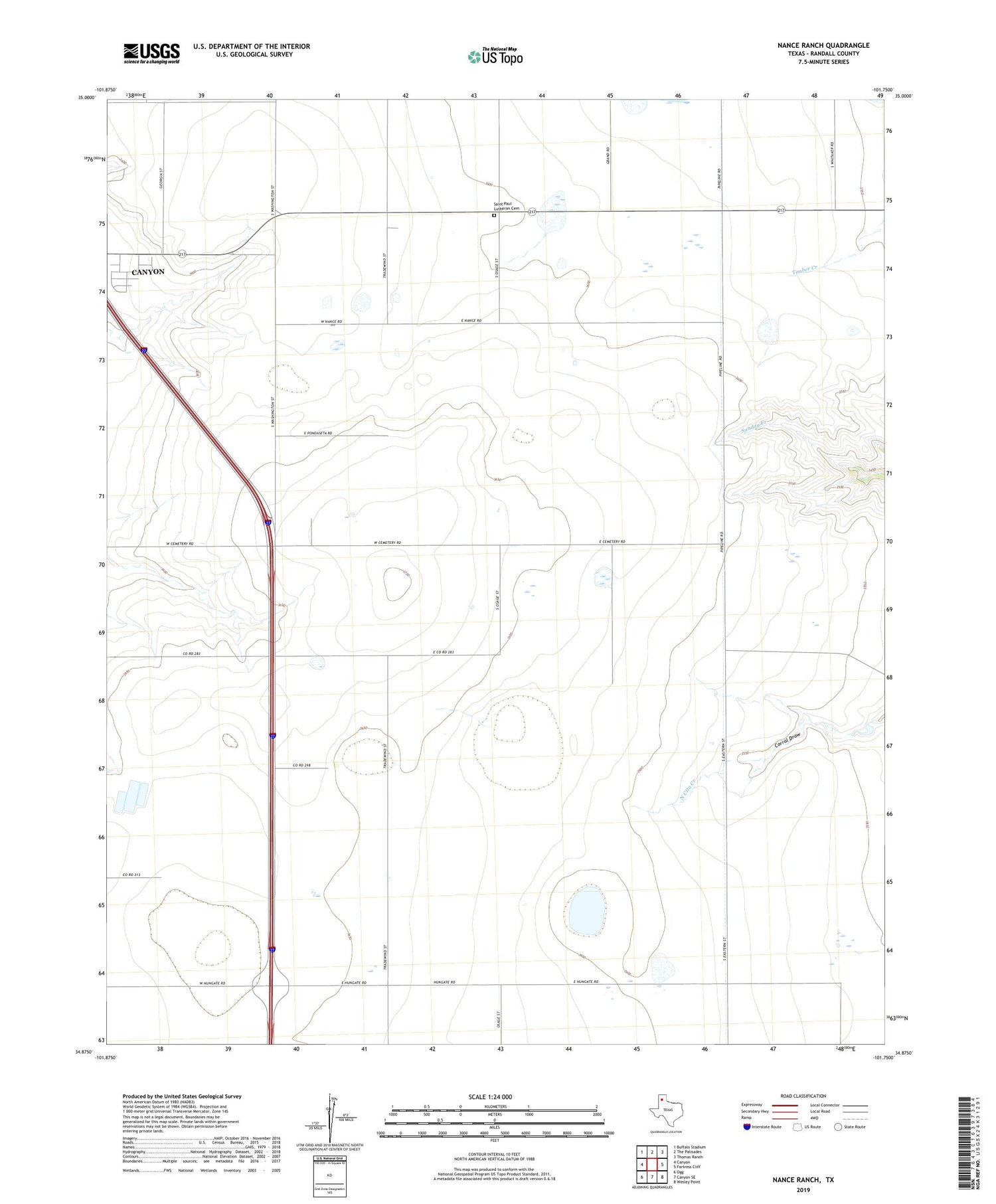 Nance Ranch Texas US Topo Map Image