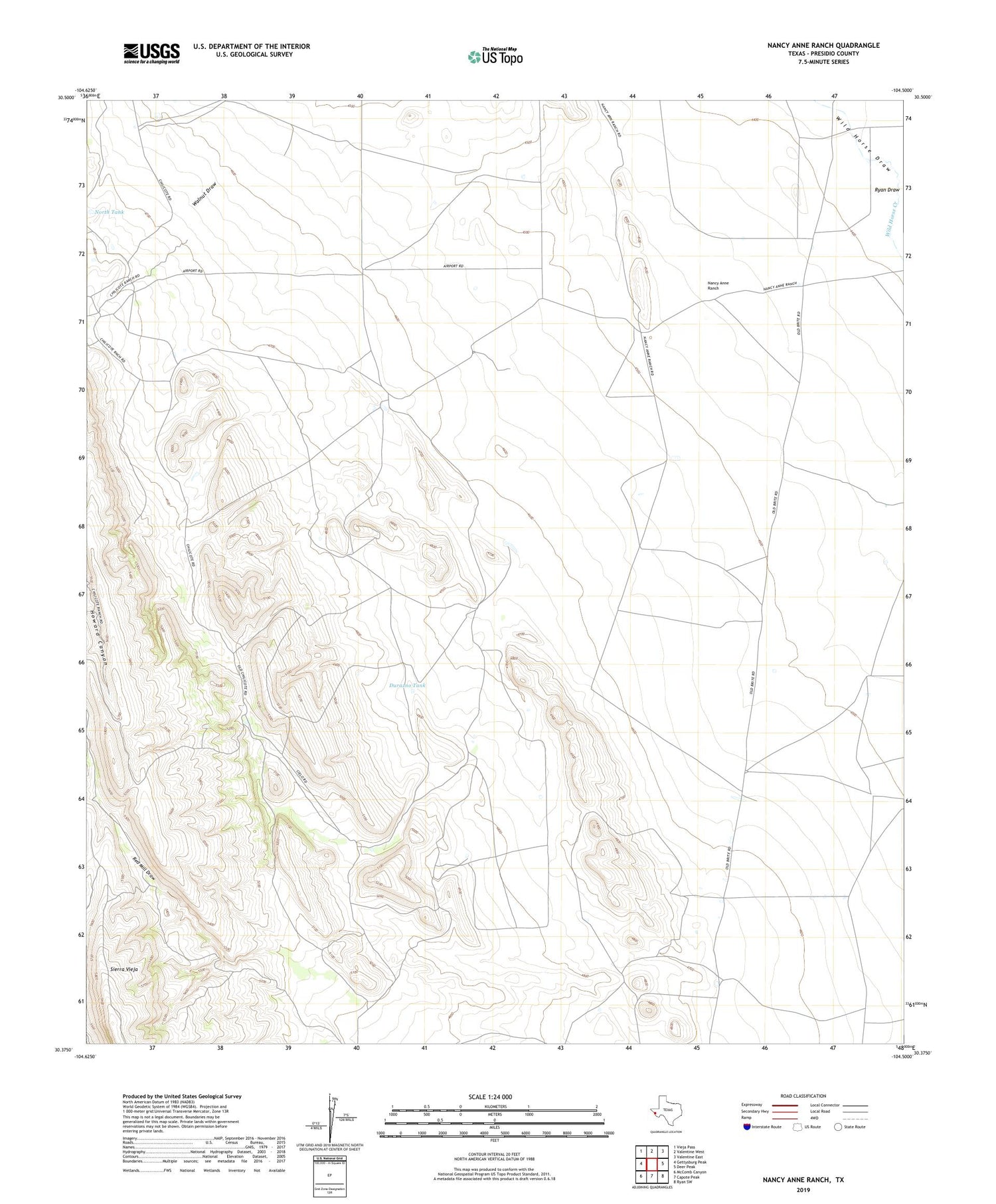 Nancy Anne Ranch Texas US Topo Map Image