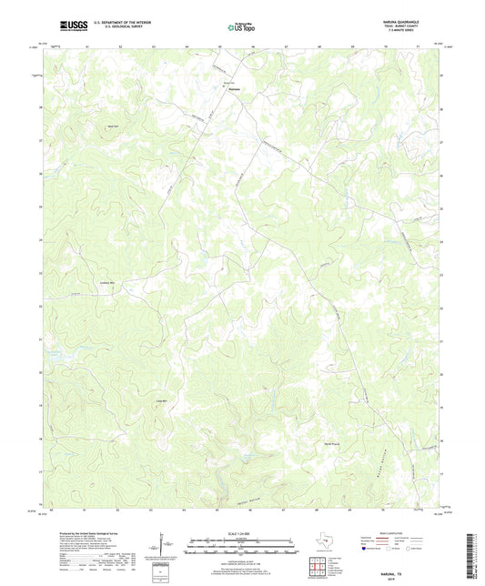 Naruna Texas US Topo Map Image
