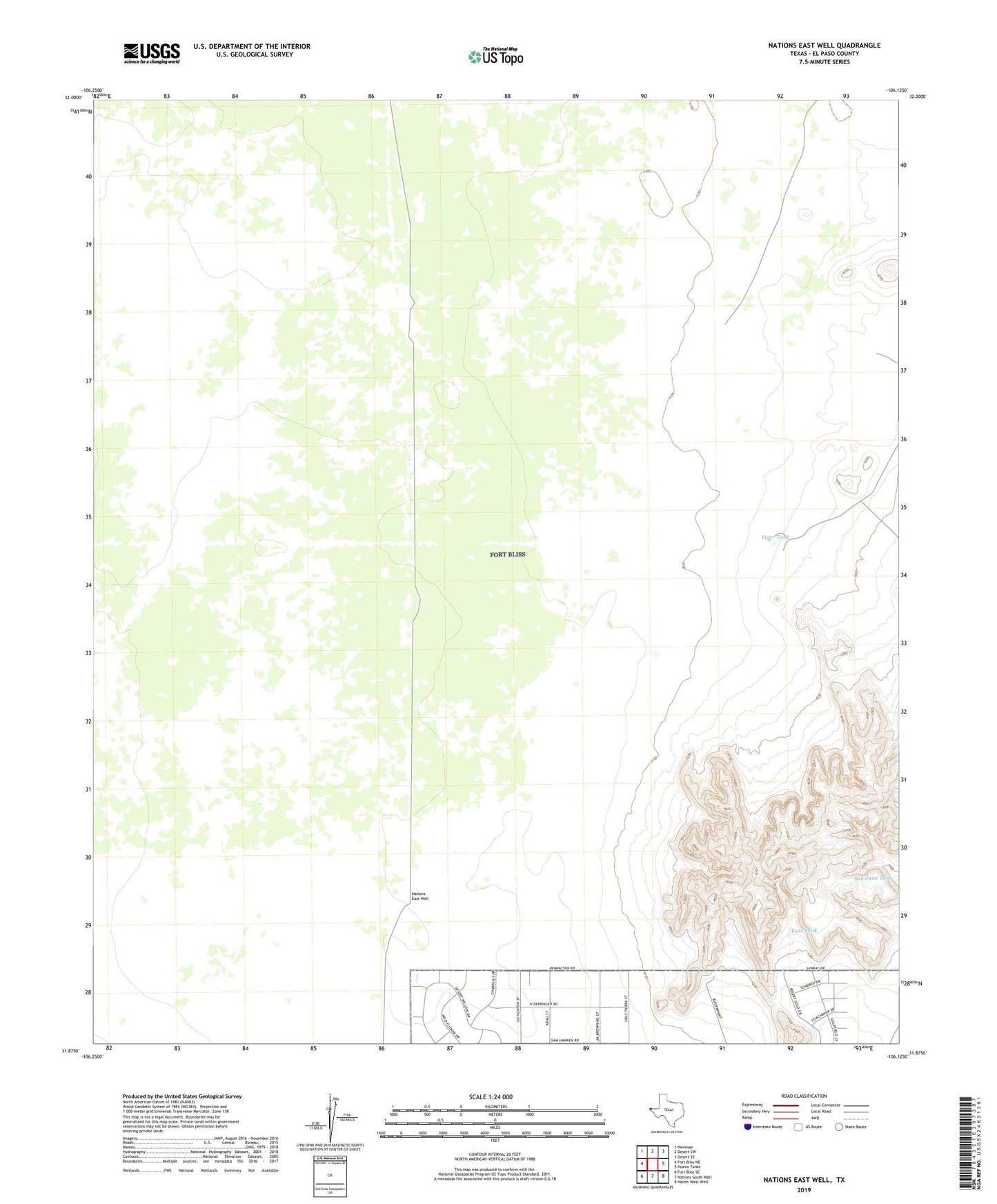 Nations East Well Texas US Topo Map Image