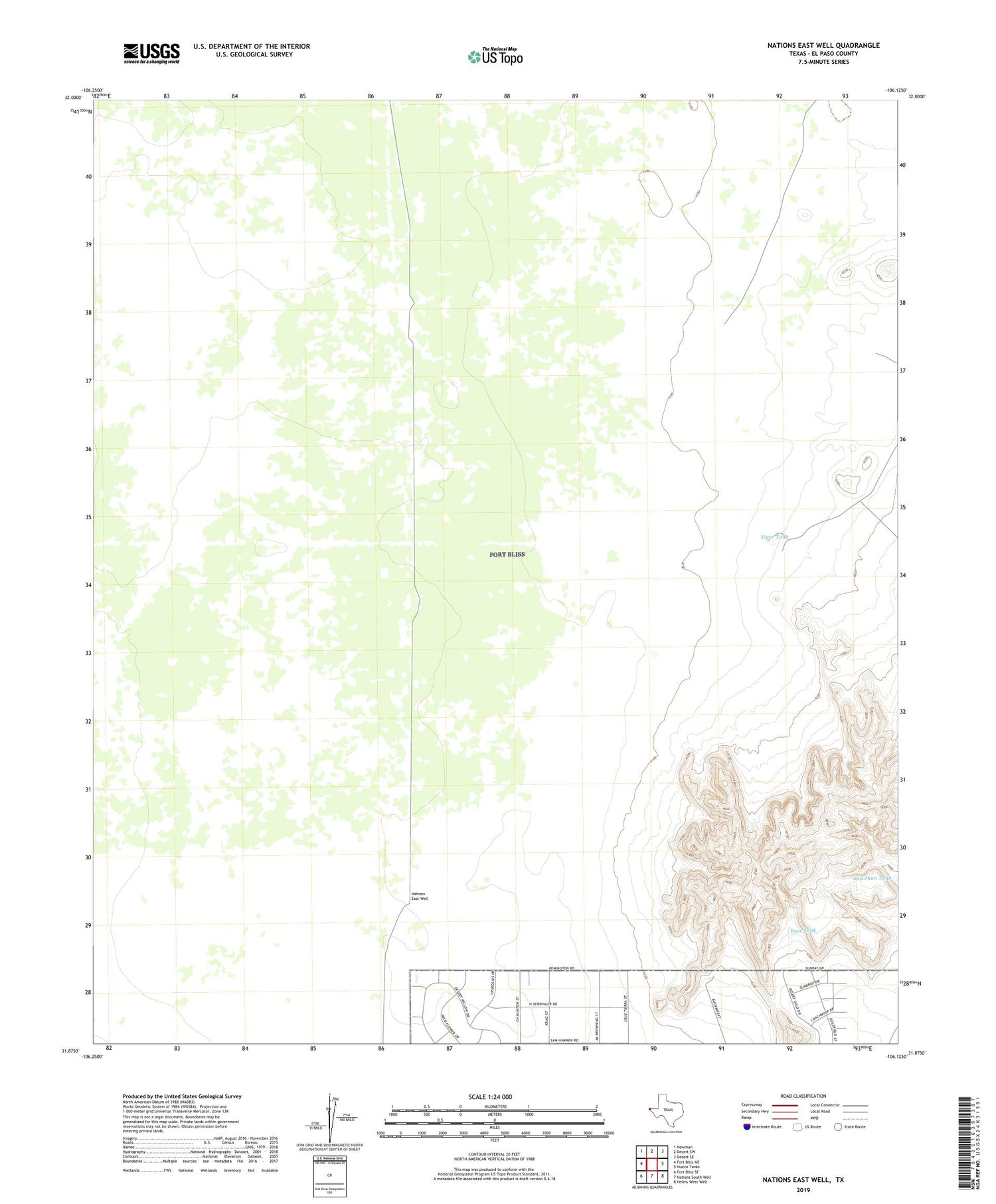 Nations East Well Texas US Topo Map Image