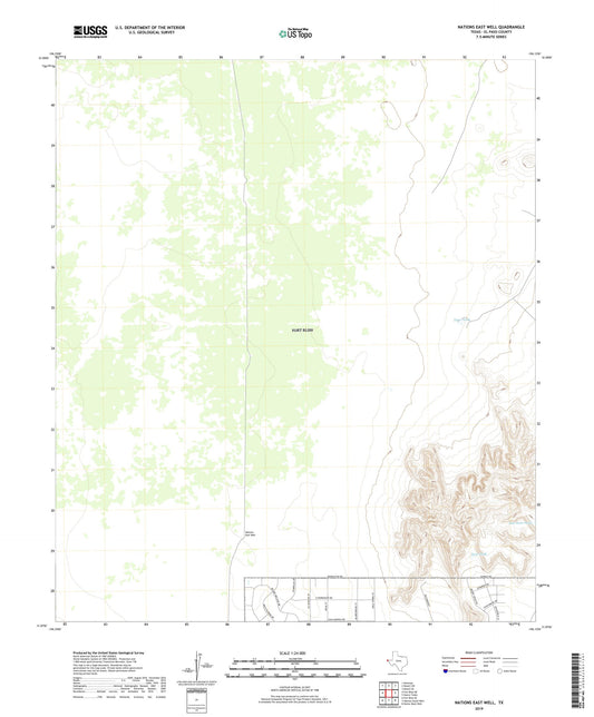 Nations East Well Texas US Topo Map Image