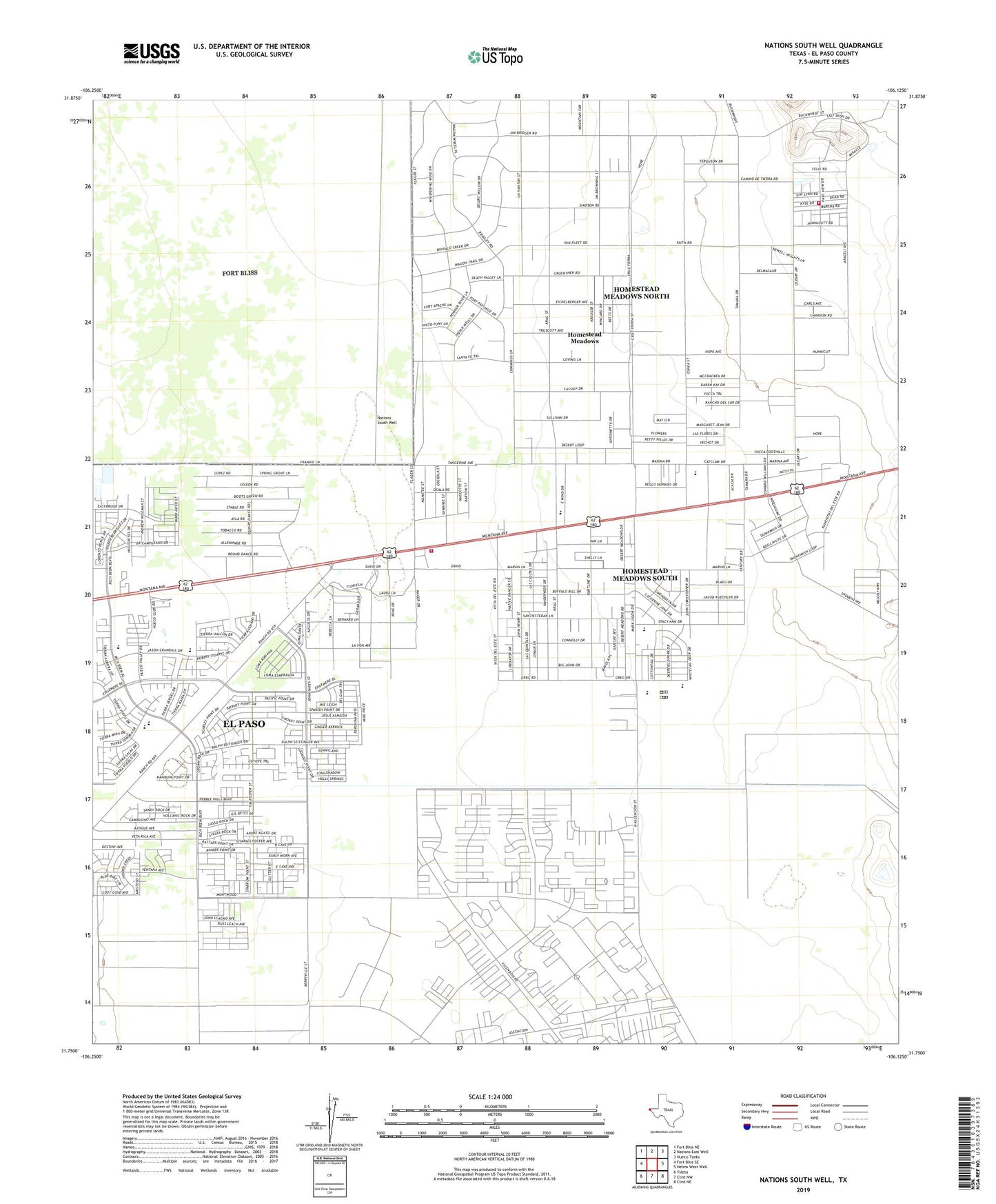 Nations South Well Texas US Topo Map Image