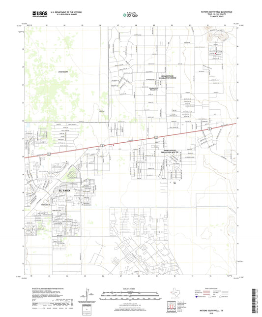 Nations South Well Texas US Topo Map Image