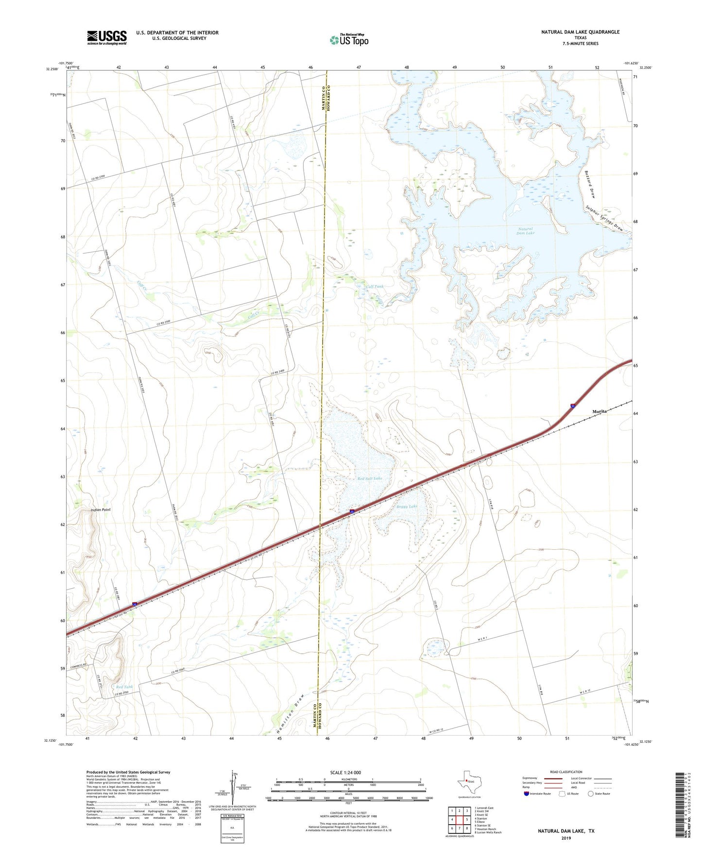Natural Dam Lake Texas US Topo Map Image