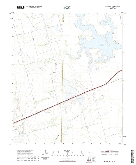 Natural Dam Lake Texas US Topo Map Image