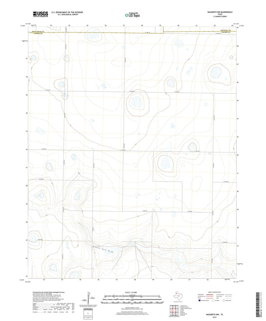 Nazareth NW Texas US Topo Map Image