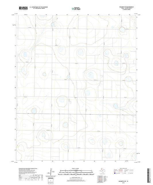 Nazareth SW Texas US Topo Map Image