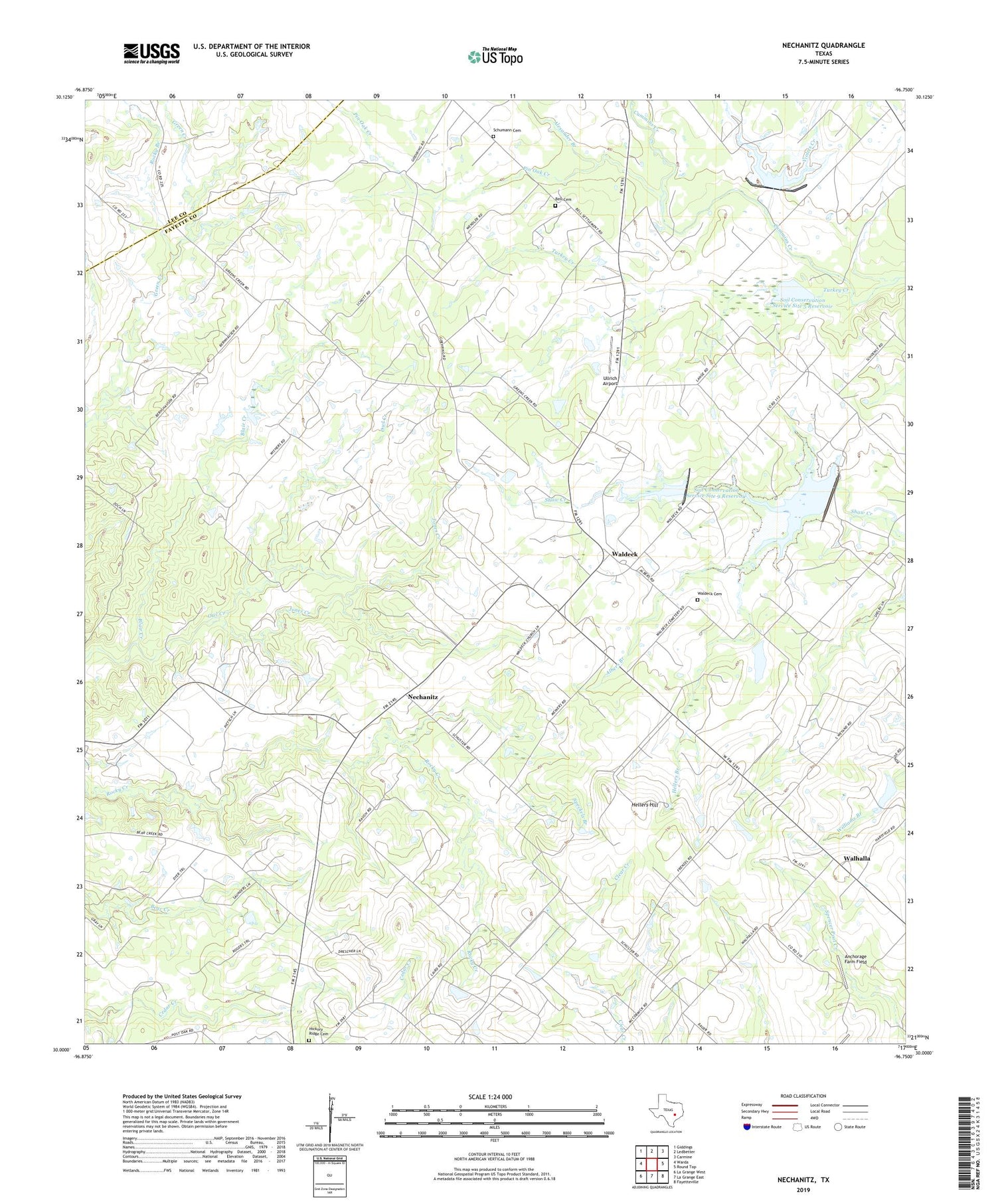 Nechanitz Texas US Topo Map Image