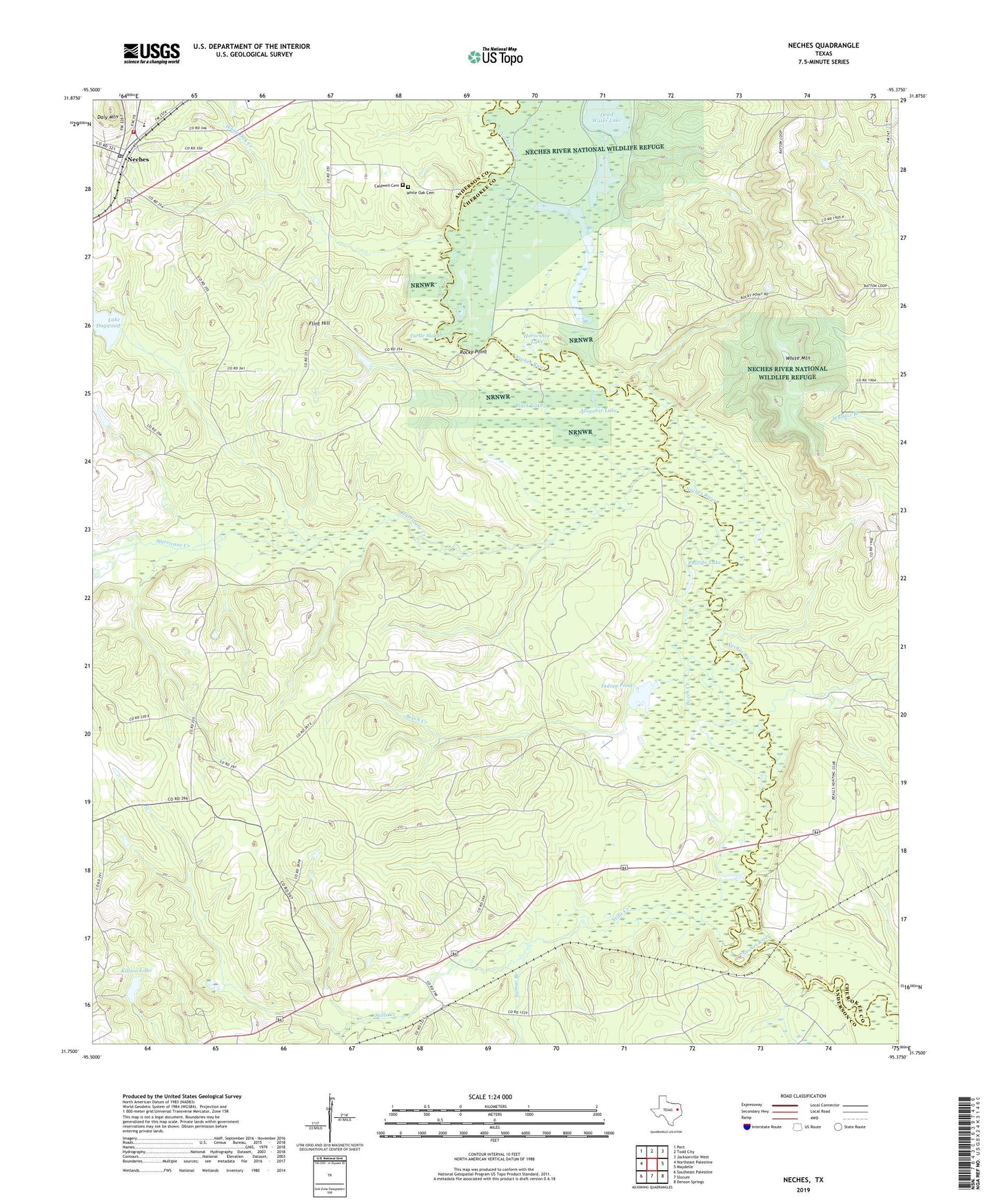 Neches Texas US Topo Map Image