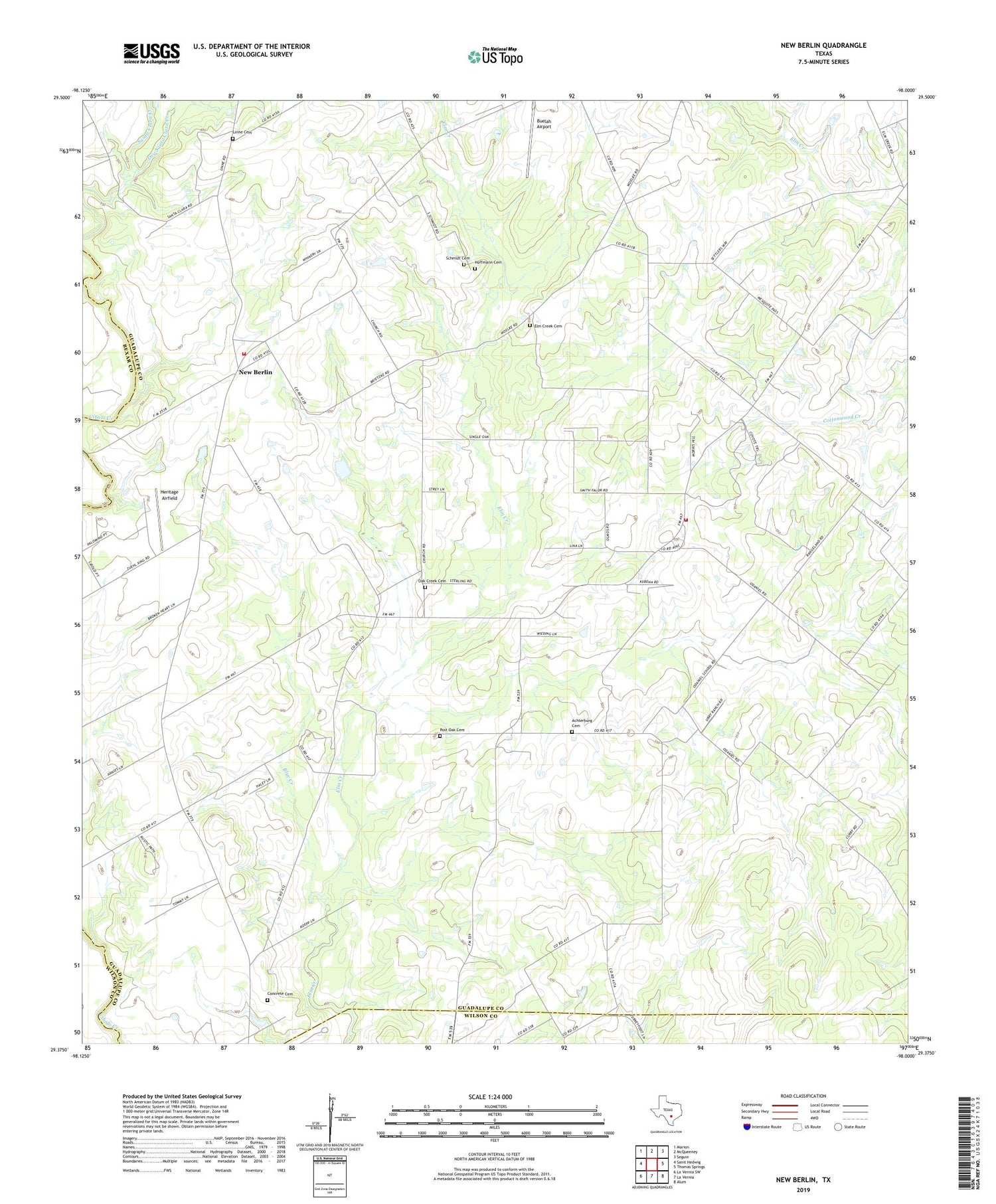 New Berlin Texas US Topo Map Image