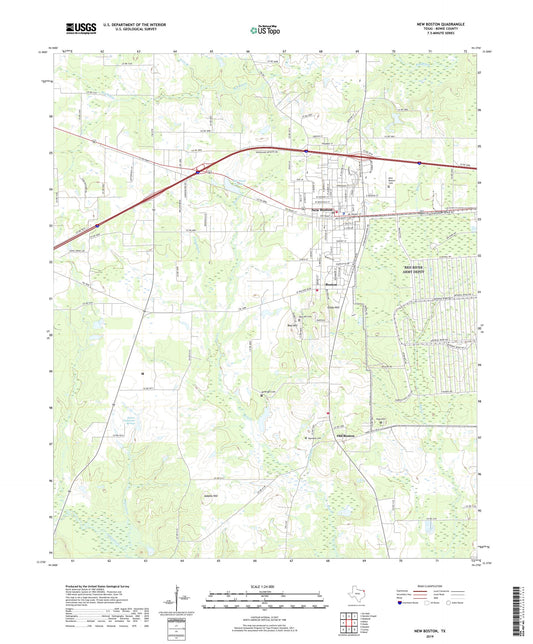 New Boston Texas US Topo Map Image