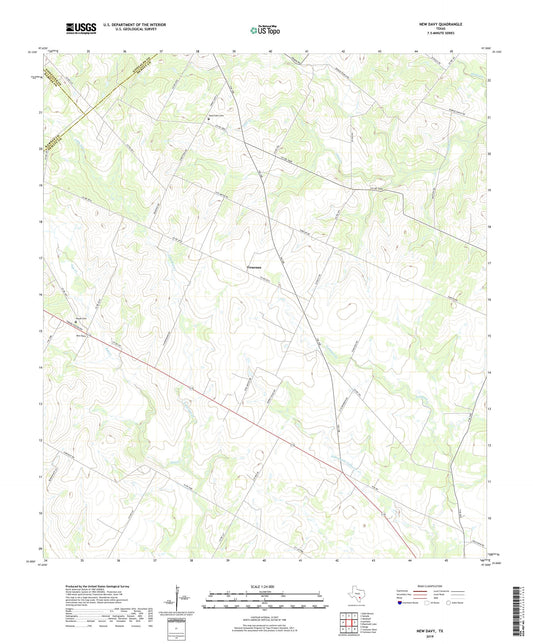 New Davy Texas US Topo Map Image