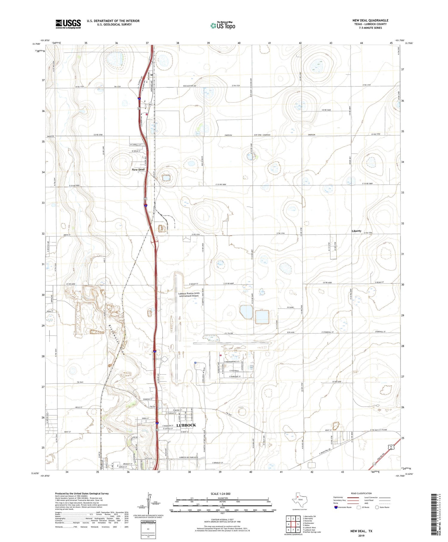 New Deal Texas US Topo Map Image