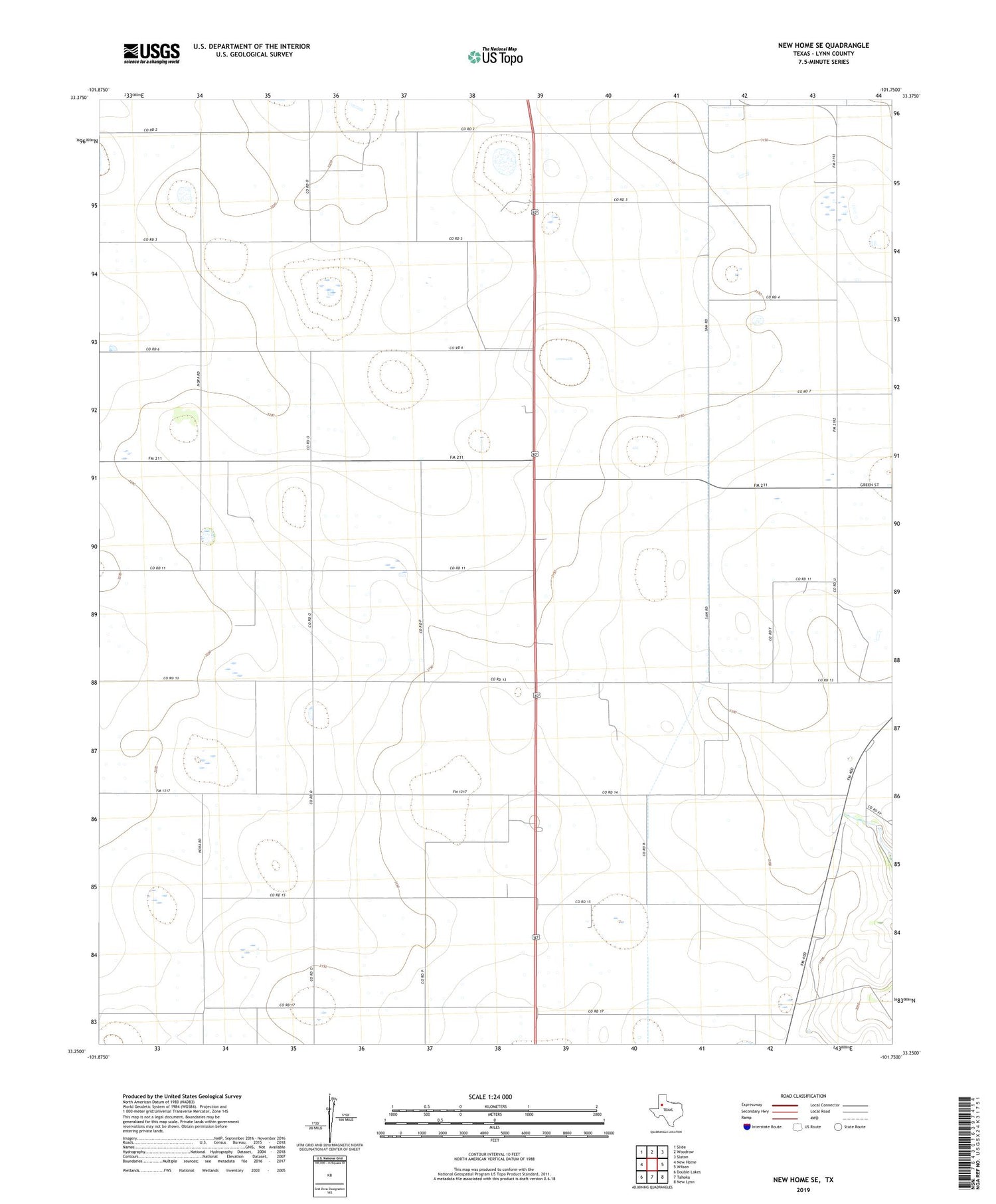 New Home SE Texas US Topo Map Image