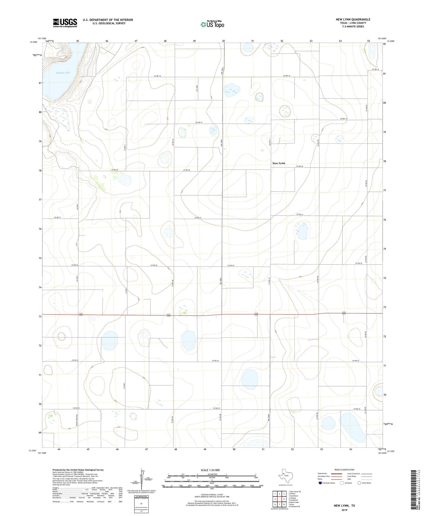New Lynn Texas US Topo Map Image