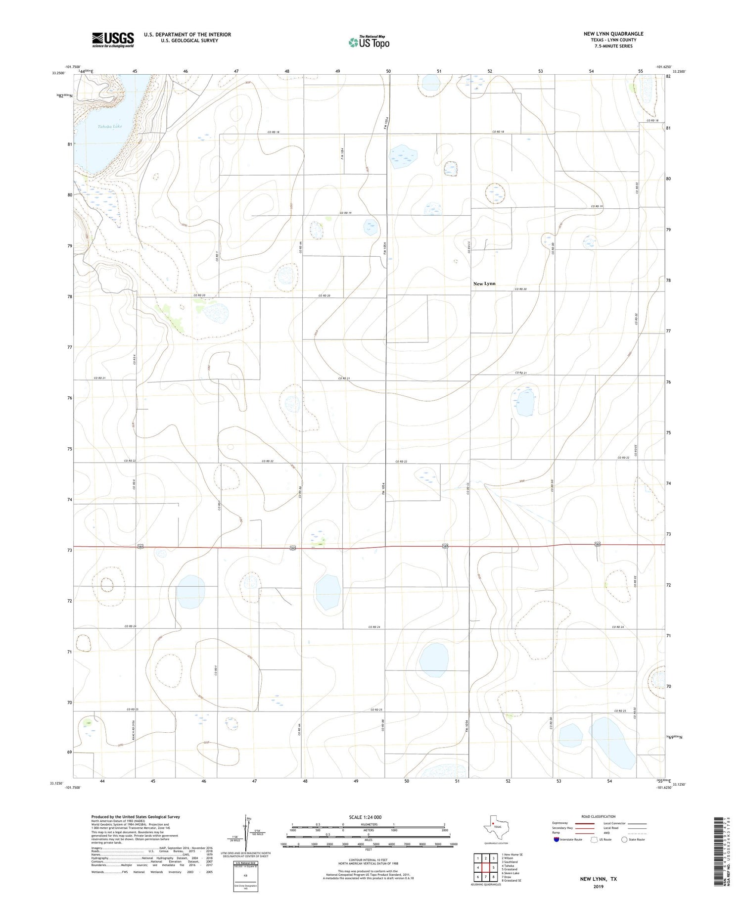 New Lynn Texas US Topo Map Image