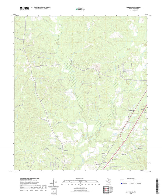 New Willard Texas US Topo Map Image