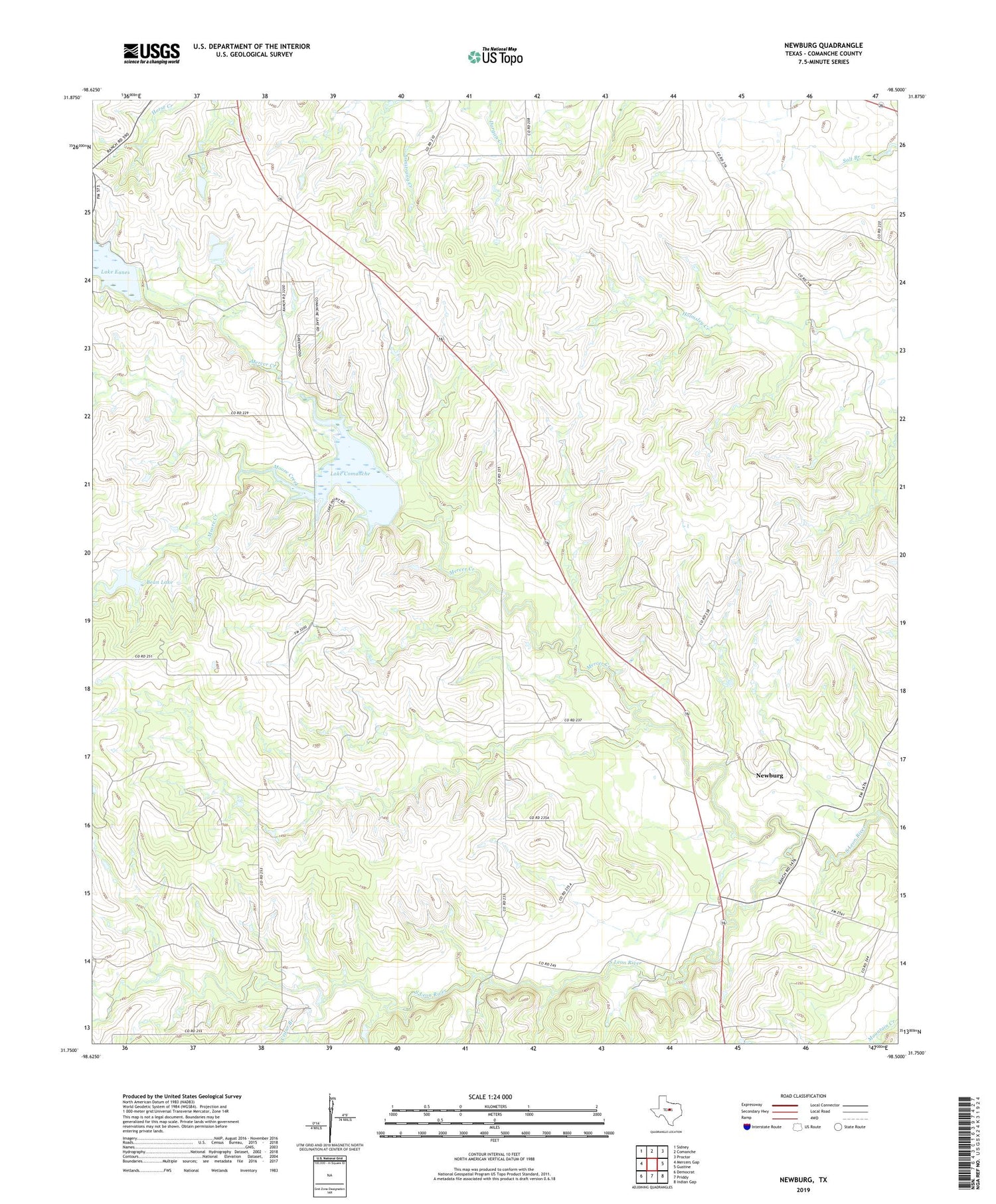 Newburg Texas US Topo Map Image