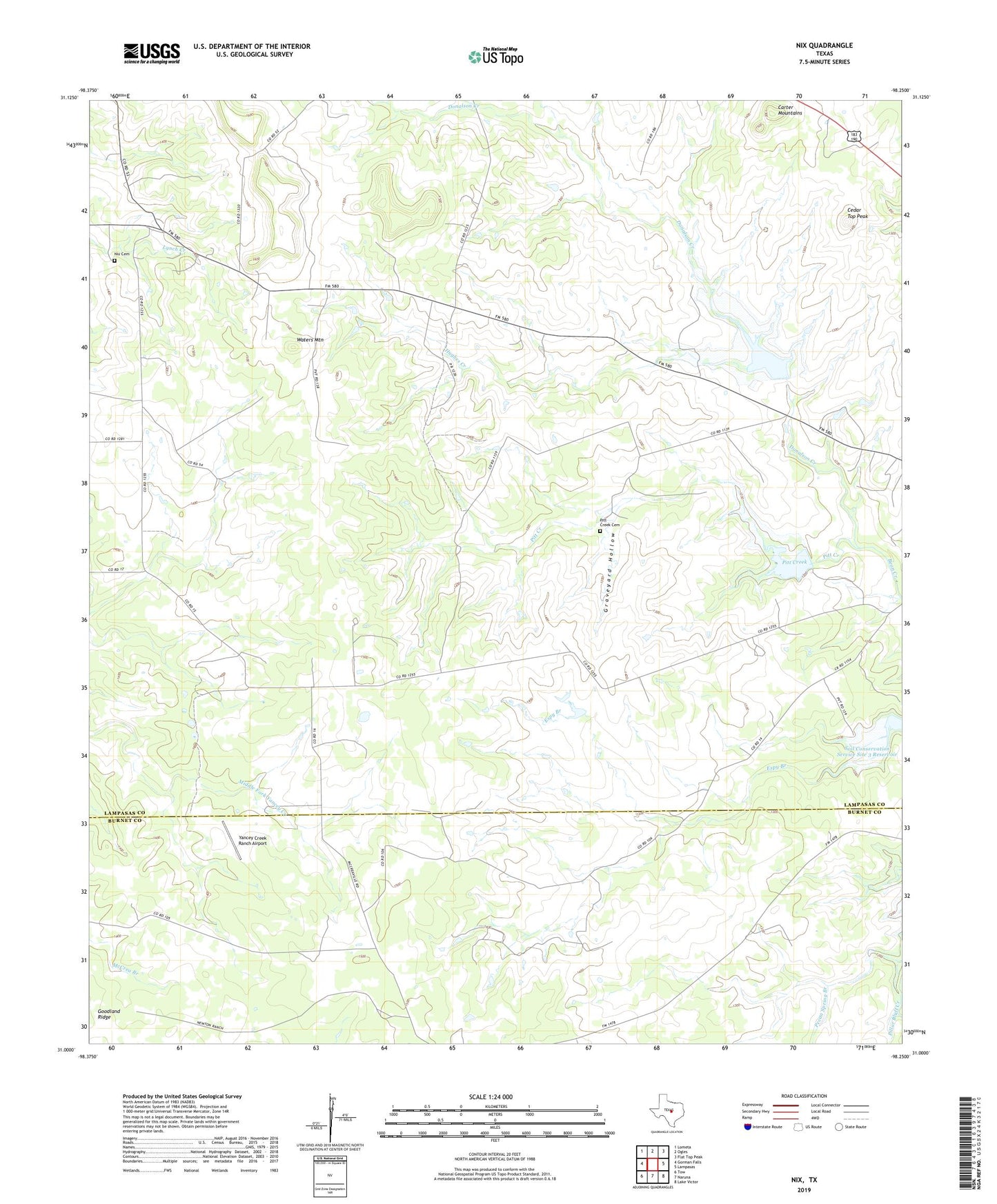 Nix Texas US Topo Map Image