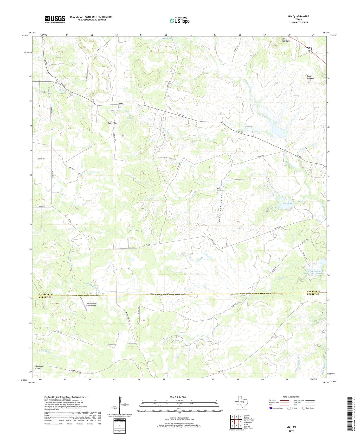 Nix Texas US Topo Map Image