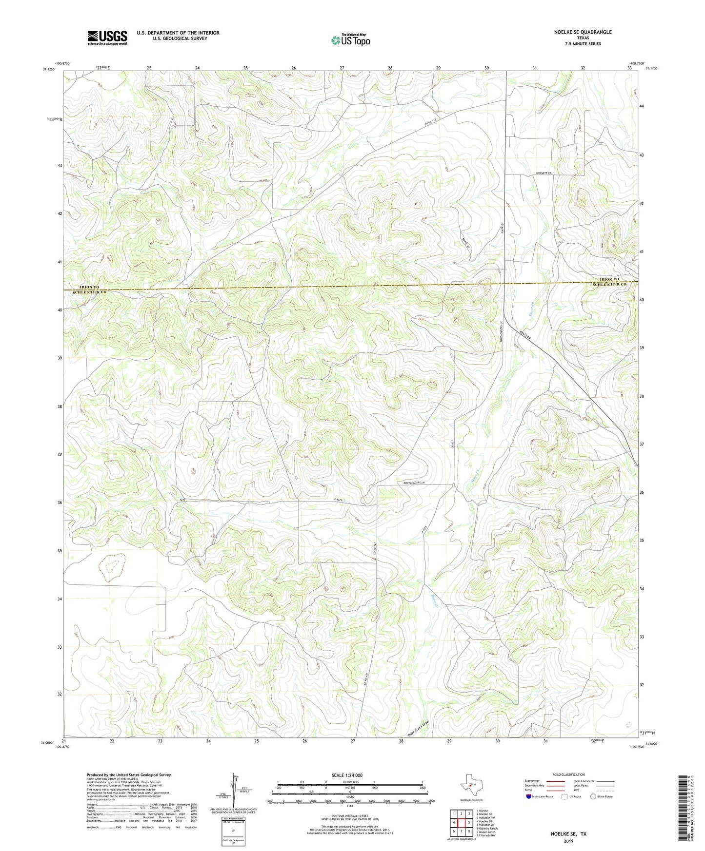 Noelke SE Texas US Topo Map Image