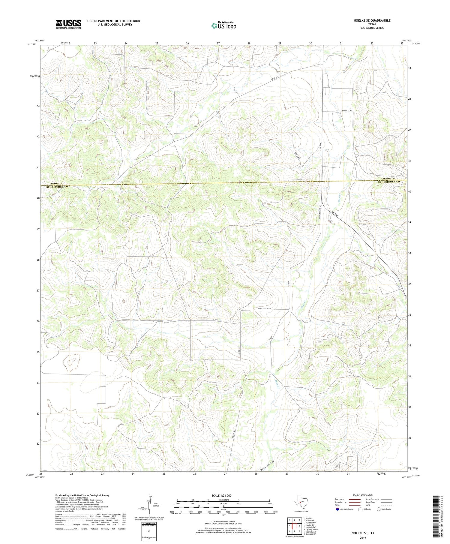 Noelke SE Texas US Topo Map Image