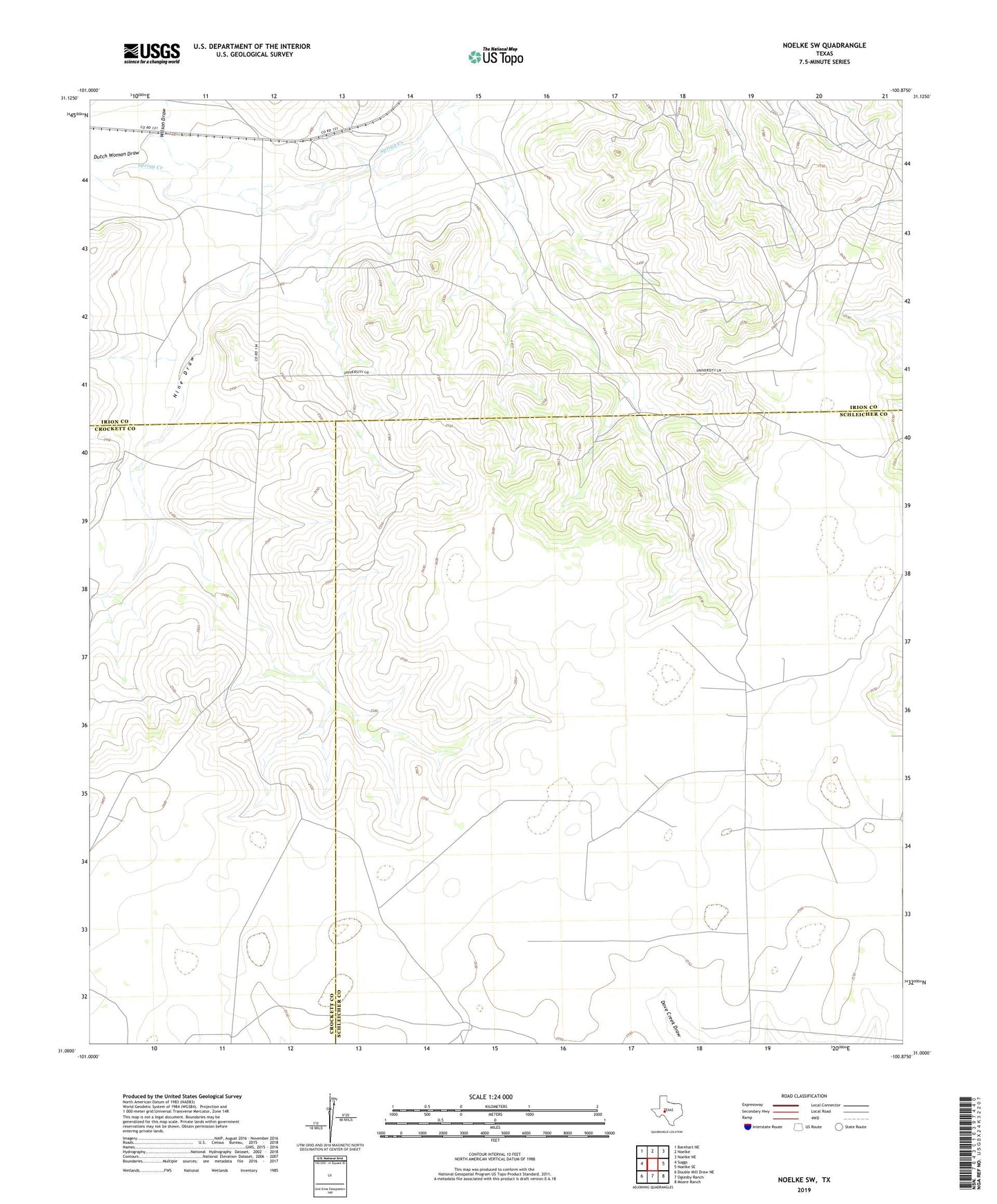 Noelke SW Texas US Topo Map Image