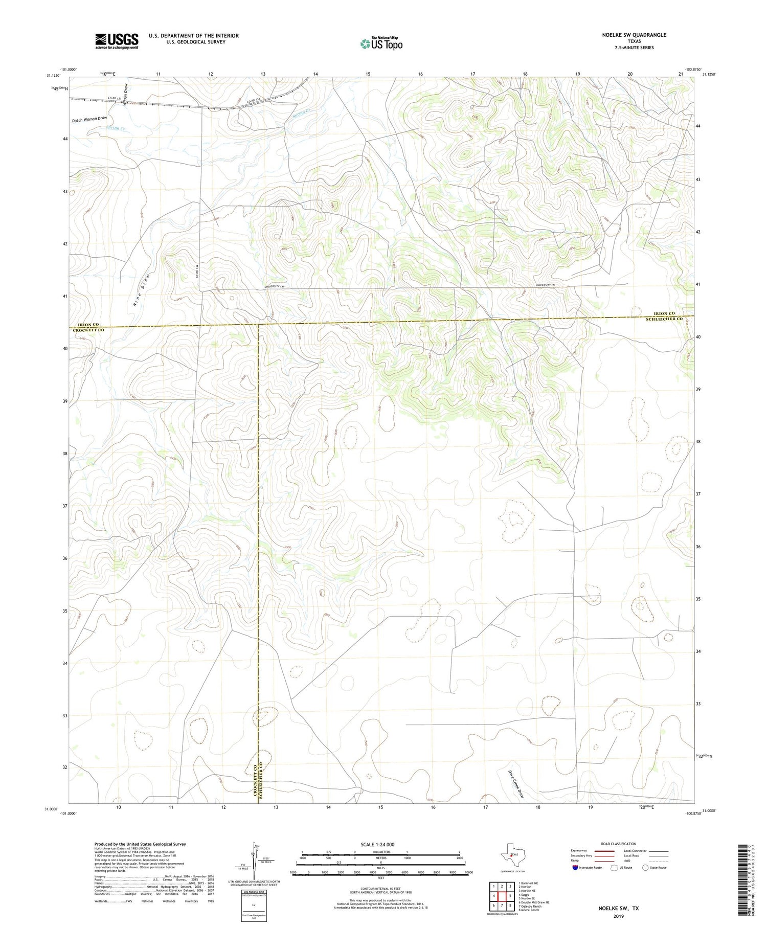 Noelke SW Texas US Topo Map Image