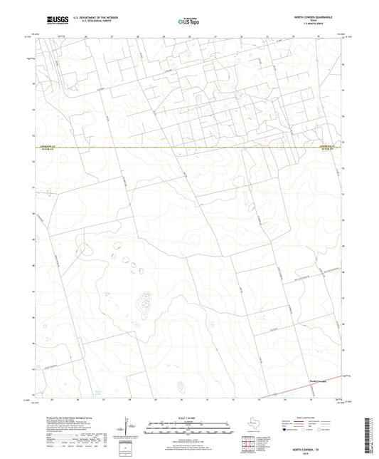 North Cowden Texas US Topo Map Image